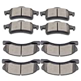 SCITOO Ceramic Brake Pads, 8pcs Front Rear Brake Pads Brakes Kits fit for 1999-2004 for Jeep Grand for Cherokee