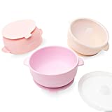 Ullabelle Silicone Baby Bowls with Lids | Toddler Food Storage Bowls | 100% Food Grade Silicone | BPA Free and Nontoxic Material | Independent Feeding (Pink)