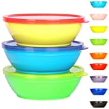 Youngever 18 Sets 8 ounce Kids Bowls with Lids (18 Bowls + 18 Lids), Small Food Storage Containers, Toddler Bowls with Lids, Microwave Safe, Dishwasher Safe, Set of 18 in 9 Assorted Colors