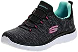 Skechers womens Summit - Quick Getaway Sneaker, Black/Light Blue, 7.5 US