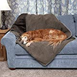 Furhaven Pet Bed Blanket for Dogs and Cats - Self-Warming Waterproof Terry and Faux Lambswool Thermal Dog Throw Blanket, Washable, Espresso, Medium