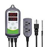 Inkbird ITC-308 Digital Temperature Controller 2-Stage Outlet Thermostat Heating and Cooling Mode Carboy Homebrew Fermenter Greenhouse Terrarium 110V 10A 1100W