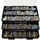 Jackson Palmer 1,700 Piece Hardware Assortment Kit with Screws, Nuts, Bolts & Washers (3 Trays)