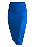 MBJ WB700 Womens Scuba Midi Skirt L Royal_Brite