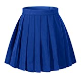 Beautifulfashionlife Women`s Japan School Plus Size Plain Pleated Summer Skirts (L,Light Blue)