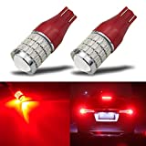 iBrightstar Newest 9-30V Super Bright 921 T15 912 W16W LED Bulbs with Projector replacement for Tail 3rd High Mount Brake Lights, Brilliant Red