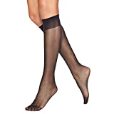 Hanes Silk Reflections Silky Sheer Knee Highs with Reinforced Toe 2-Pack_Jet_OS