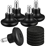 Bell Glides Replacement Office Chair Wheels Stopper Office Chair Swivel Caster Wheels, 2 Inch High Profile Stool Bell Glides with Separate Self Adhesive Pads, 5 Pieces (Black)