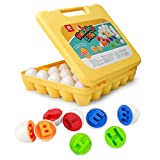 Coogam Letters Matching Eggs 26PCS ABC Alphabet Color Recoginition Sorter Puzzle Easter Travel Bingo Game Uppercase Learning Educational Fine Motor Skill Montessori Gift for Year Old Kids