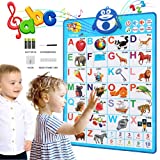 Paloura ABC Educational Toy for Preschool Toddler and Kindergarten Kid Talking Alphabet & 123s & Music Electronic Interactive Wall Poster Learning Game and Funny Gift for 2 3 4 5 Year Old Girls & Boys