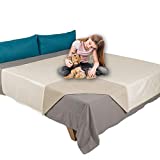 Ameritex Pet Bed Blanket Reversible 100% Waterproof Velvet Super Soft for Sofa and Bed (52x82 Inches, Cream+Beige)