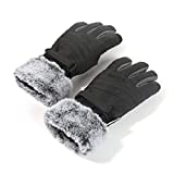 accsa Women Winter Ski Gloves 3M Thinsulate Waterproof & Windproof Snow Gloves for Skiing Anti-Slip Gloves Black L