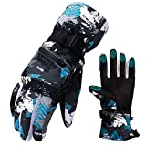 Avicill Ski Gloves Snow Gloves Mens Gloves Winter Waterproof Snow Gloves for Women Touch Screen Pocket Snowboard Gloves for Outdoor Sport(Black,L)