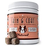 Natural Dog Company Skin & Coat Chews, Salmon & Peas Flavor, Dog Vitamins and Supplements for Healthy Skin and Coat, Itch Relief for Dogs with Allergies, with Biotin, Vitamin E, and Omega 3