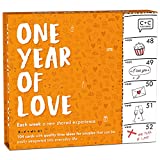 Couple Box » One Year Of Love « | Ideas for Spontaneous Quality Time at Home | Relationship Activities and Conversation Starters | Date Night Card Game as Romantic Anniversary or Valentines Day Couples Gift