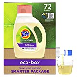 Tide Purclean Plant-Based Epa Safer Choice Natural Laundry Detergent Liquid Soap Eco-Box, Ultra Concentrated High Efficiency (He), 72 Loads