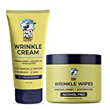 Paste for Bulldog Wrinkles 2oz+50 Wipes for Bulldog Wrinkles-Wrinkle Balm Rash Treatment for French Bulldog,English Bulldog-Cleans Tail Pockets,Paw,Tear Stain Remover for Dogs-Wrinkle Cream for Dogs