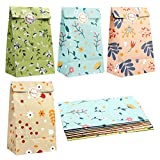 PartyTalk 48pcs Floral Party Favor Bags Watercolor Flowers Paper Gift Bags, Goodie Candy Treat Bags with Thank You Stickers for Wedding Birthday Baby Shower Tea Foral Party Decor