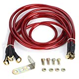 Ground Wire, Universal 5-Point Car Grounding Wire Strengthened Ground Cable System Kit Modification (Red)
