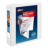 Avery Heavy-Duty View 3 Ring Binder, 2" One Touch Slant Rings, Holds 8.5" x 11" Paper, 1 White Binder (05504)