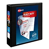 Avery Heavy-Duty View 3 Ring Binder, 2" One Touch Slant Rings, Holds 8.5" x 11" Paper, 1 Black Binder (05500)