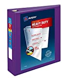 Avery Heavy Duty View 3 Ring Binder, 2" One Touch EZD Ring, Holds 8.5" x 11" Paper, 1 Purple Binder (79777)