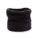 Baby Boy Winter Scarf Thick Knitted Neck Warmer Toddler Infant Circle loop Scarves for Girls Solid Color (BLACK)