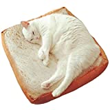 FIXWHAT Creative Toast Bread Pet Cat Bed Mattress Soft Cushion Seat Pad for Cats & Dogs Sleeping Playing Resting (15.7''x15.7''x2.6'')