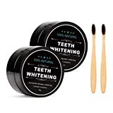 2-Pack Teeth Whitening Charcoal Powder, Natural Activated Charcoal Teeth Whitener Powder with Bamboo Brush Oral Care Set