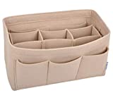 Vercord Felt Purse Organizer Handbag Insert Liner Shaper Bag in Bags for Speedy Neverfull Tote Beige Small