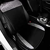 Dyshuai Bling Seat Covers for Women Girls Rhinestone Breathable Mesh Front Seat Covers Seat Protector Black Seat Covers with Shining Crystals Universal Fit 95% Cars-1Piece for 1 Front Seat(White)