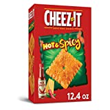 Cheez-It Cheese Crackers, Baked Snack Crackers, Office and Kids Snacks, Hot and Spicy, 12.4oz Box (1 Box)