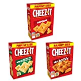 Cheez-It Baked Snack Cheese Crackers, 3 Flavor Variety Pack, White Cheddar (1 Box), Original (1 Box) and Extra Toasty (1 Box)