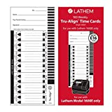 Lathem TruAlign E16 Time Cards for 1600E, Weekly, 1-Sided, 4" x 9", White, Box of 100