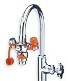 Guardian G1200 Plastic EyeSafe Faucet-Mounted Eyewash with Faucet Control Valve, Chrome, 55/64"-27 Female