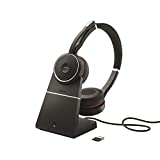 Jabra Evolve 75 UC Wireless Headset, Stereo  Includes Link 370 USB Adapter and Charging Stand  Bluetooth Headset with World-Class Speakers, Active Noise-Cancelling Microphone, All Day Battery