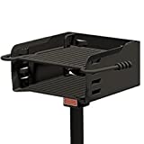 Pilot Rock H-16 B6X2 Park Style Heavy Duty Steel Outdoor BBQ Charcoal Grill with Cooking Grate & 360 Degree Swivel Post for Camping or Backyard, Black