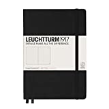 LEUCHTTURM1917 - Medium A5 Dotted Hardcover Notebook (Black) - 251 Numbered Pages
