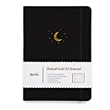 Yop & Tom Dotted Journal Notebook A5 - Moon and Stars - Updated 2021 Design - with Extra Thick Paper (160 GSM) - Bullet Grid Journal - Charcoal