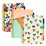 Pukka Pad, Carpe Diem 5-Subject, Spiral, Tabbed-Divider Notebook, 3-Pack 10 x 7 In. 100 Sheets, Multi-Color