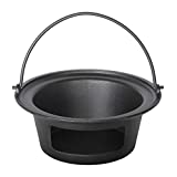 KAMaster Cast Iron Ash Can with Handle Charcoal Ash Basket Big Green Egg Accessories Must Haves Kamado Ash Pot Fits Large Big Green Egg,Ceramic Louisiana Grill LG24 and Other Similar Size Grill(LBGE)