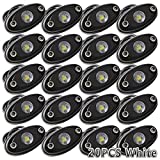 LEDMIRCY LED Rock Lights White 20PCS for Off Road Truck RZR Auto Car Boat ATV SUV Waterproof High Power Neon Trail Rig Lights Shockproof/Pack of 20,White