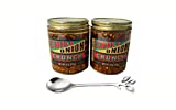 Trader Joes Chili Onion Crunch, Pack of 2, with foliage serving spoon