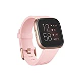 Fitbit Versa 2 Health and Fitness Smartwatch with Heart Rate, Music, Alexa Built-In, Sleep and Swim Tracking, Petal/Copper Rose, One Size (S and L Bands Included)