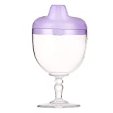 Baby Goblet Party Cup, Plastic Wine Glass Beverage Mug Milk Bottle with Lid Gift for Baby Kids Girl Birthday Party Christmas New Year