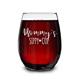 Shop4Ever Mommy's Sippy Cup Engraved Stemless Wine Glass Funny New Mom Gift