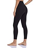 HeyNuts Hawthorn Athletic High Waisted Yoga Leggings for Women, Buttery Soft Workout Pants Compression 7/8 Leggings with Inner Pockets Black_25'' M(8/10)