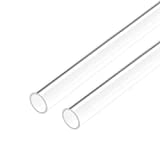 uxcell 2pcs Clear Rigid Acrylic Pipe 10mm(3/8") ID x 12mm(1/2") OD x 0.5m(20") Round Tube Tubing