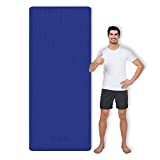 CAMBIVO Yoga Mat for Men and Women, Extra Long and Wide (84'' x 32'' x 1/4 inch) TPE Workout Mat, Large Exercise Fitness Mat for Yoga, Pilates, Workout, Non Slip(Blue)