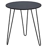Round Side Table, Easy Assembly Small Side Table, for Living Room,Bedroom,Small Tables/Nightstand,Bedside Table White & Marble by Mostrare (Black)